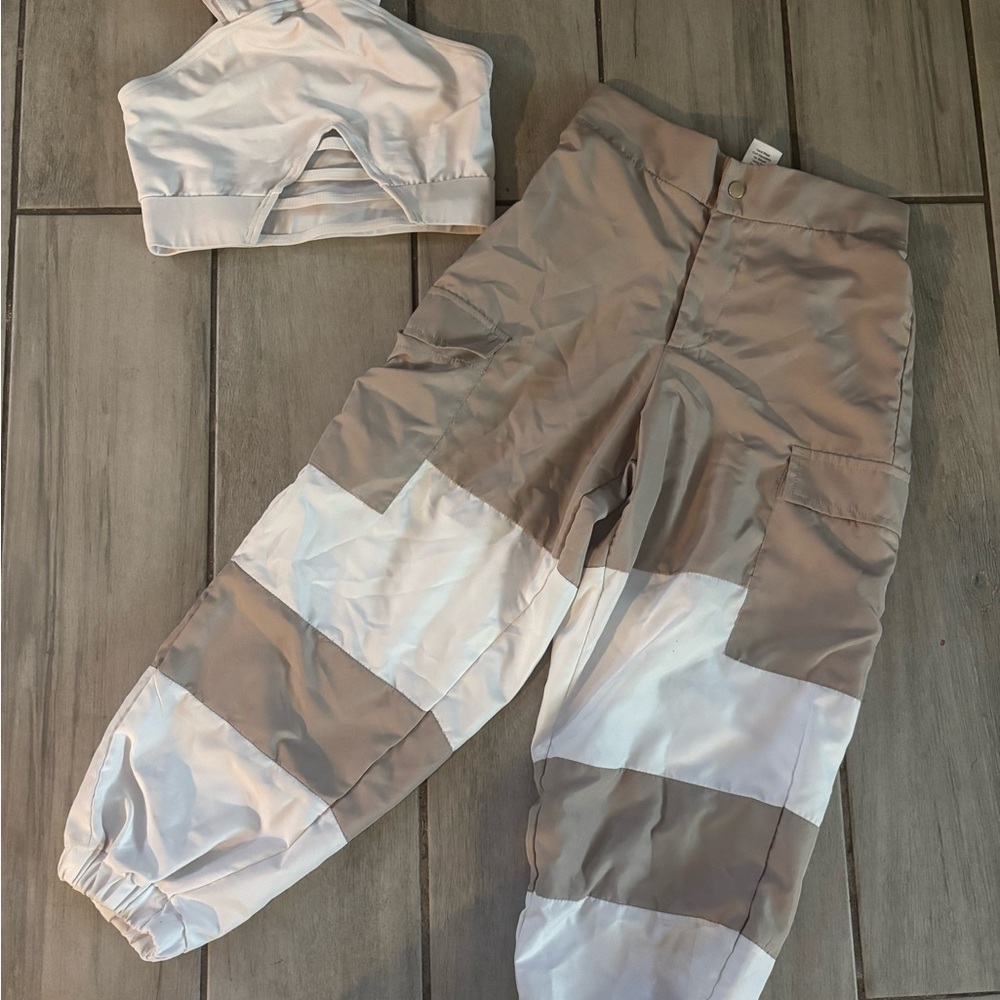 Balera Two-Piece Dance Costume in White and Gray